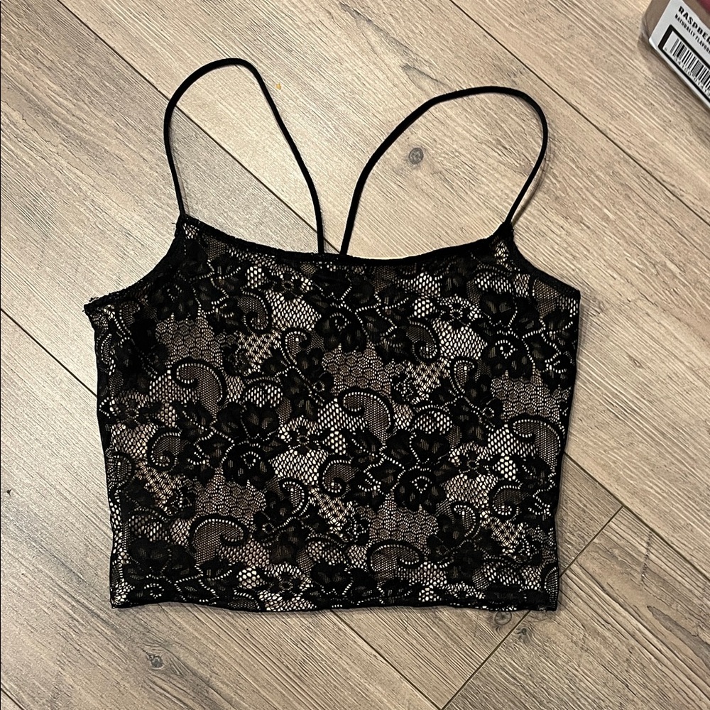 Black Lace Cross Body Cami